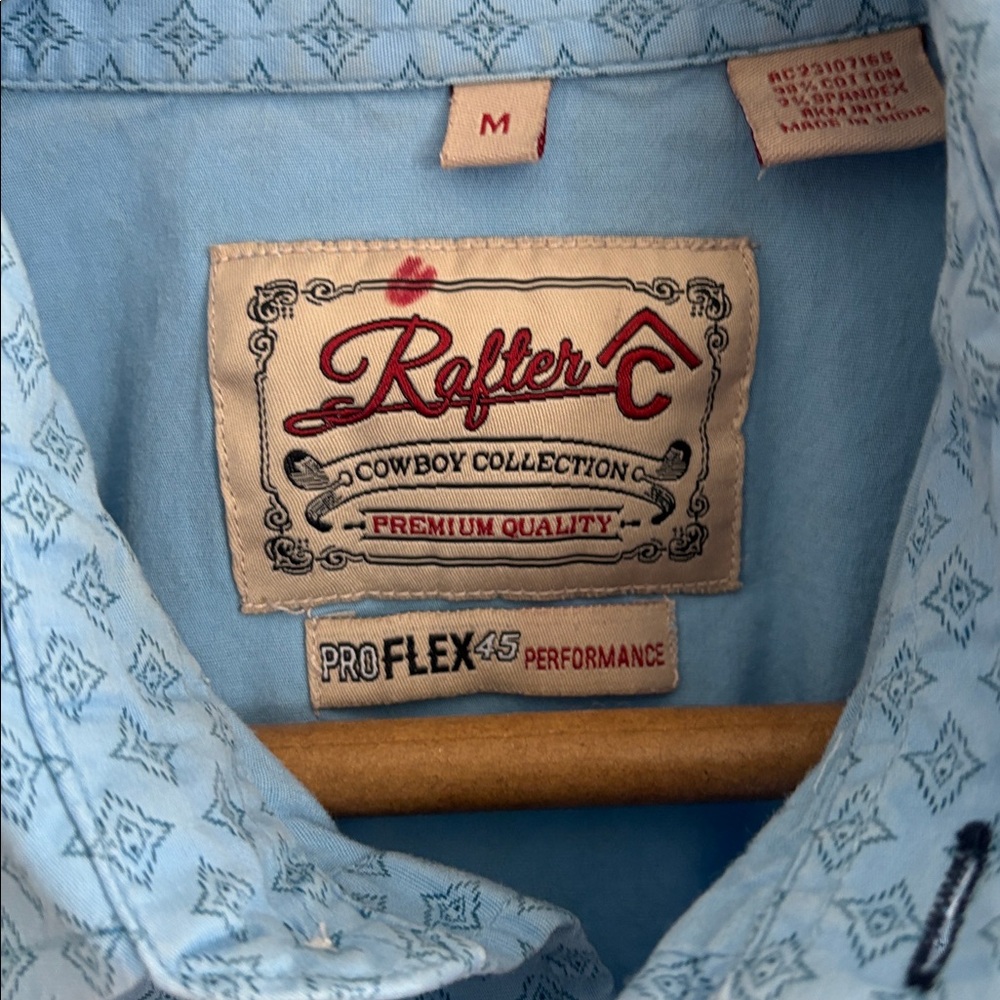 Rafter Men's Western Blue Button Down Shirt - Picture 2 of 10